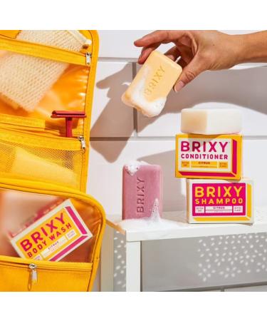 BRIXY Balancing Shampoo & Conditioner Bar Set | Moisturizing Body Wash Bar | Controls Oil Hydrates All Hair Types | pH Balanced Color Safe Vegan Citrus - Buy Online on SooperMarket.com