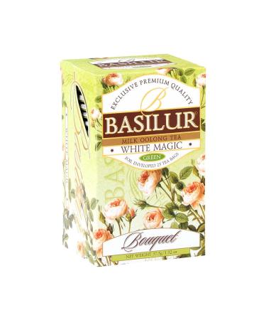 Basilur Bouquet White Magic Green Tea Foil Enveloped 25 Teabags of 1.5 g