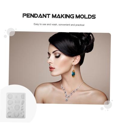 LALAFINA Epoxy Resin Mold Epoxy Mold Resin Keychain Molds Circle Earrings Pendant Making Manual Jewelry Mold Key Chain Charm White 17.2X12.9cm - Buy Online on SooperMarket.com
