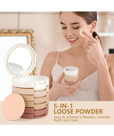 Pure Vie 5 Color Face Press Powder Foundation Palette | Sleek Contour & Highlight Makeup Set | Minimizes Pores, Perfects Skin, & Long-lasting Formula - Buy Online on SooperMarket.com
