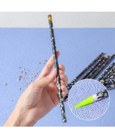 AMZLORD 4/12PCS Rhinestone Picker Pencil Set Self Adhesive Crystal Gem Pick Up Tools with Pencil Sharpener Dotting Wax Pen Nail Dotting Wax Pen Green - Buy Online on SooperMarket.com