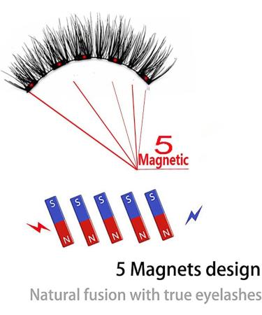 Generic Eyelashes Magnetic | 2 Pair 3D Eyelashes with Applicator Natural Look Reusable Eyelashes Kit 3D False Eyelashes with Applicator No Glue Needed - Buy Online on SooperMarket.com