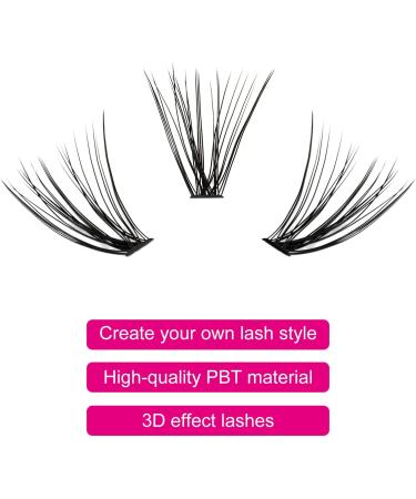 Fadlash 14mm D Curl Cluster Eyelash Extensions - 30 Root Individual Lashes, 0.07mm Thickness - Buy Online on SooperMarket.com