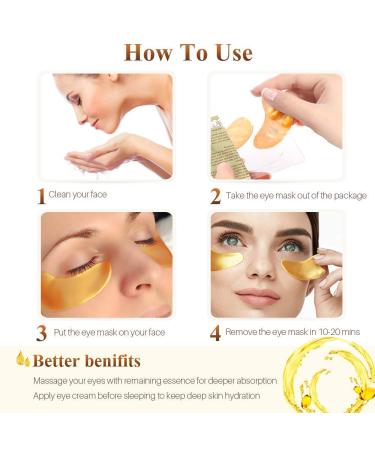 10 Pairs 24K Gold Under-Eye Masks - Anti-Aging Gel Collagen for Dark Circles & Puffiness - Buy Online on SooperMarket.com