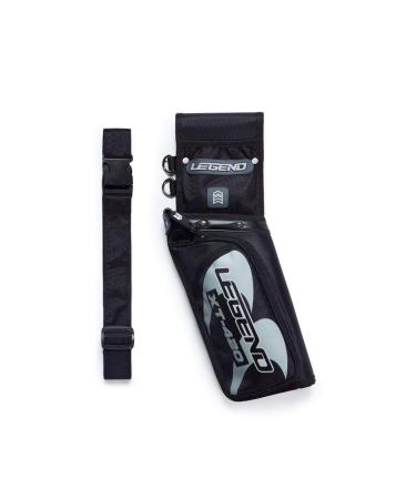 LEGEND XT420 - Archery Quiver for Arrows - Archery Hip Quiver with Belt, Fits 3 Arrow Tube Holder - Storage Pockets for Archery Accessories, Tools, Score Card - Premium Nylon Material - 5.25"x1.5"x16" Right Handed Black
