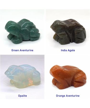 TRUSTTWO 1.5" Frog Statue Natural Gemstone Room Decoration Healing Crystal Animals Figurines Reiki Hand Carved Stones The White Turquoise - Buy Online on SooperMarket.com