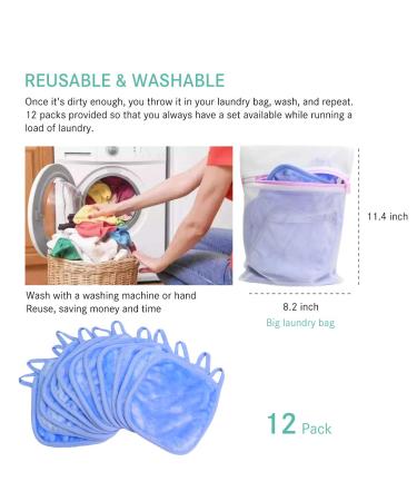KODAMO Reusable Makeup Remover Cloth 6 x 6 in 12 Pack - Eco-friendly Microfiber Towel for All Skin Types - Washable Facial Cleansing Cloth with Laundry Bag (Blue) - Buy Online on SooperMarket.com