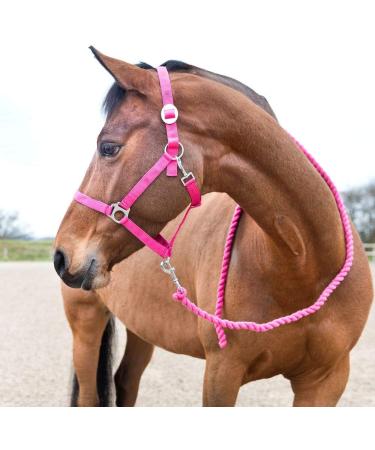 HORZE Basic Cotton 7' Horse Lead Rope - Raspberry Pink - One Size Raspberry Pink US One Size - Buy Online on SooperMarket.com