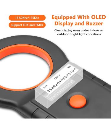 RFID Microchip Reader for Dogs & Cats - Chiplesger 134.2kHz 128 Memory ISO11784/85 Animal Identification - Buy Online on SooperMarket.com