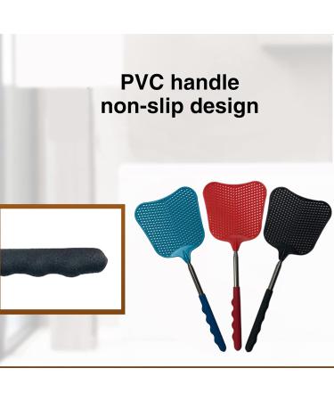 Buy 3-Piece Fly Swatter Set - Extendable Stainless Steel Fly Catcher for Mosquitoes & Insects (Black Red Blue) | International Shipping Available - Buy Online on SooperMarket.com