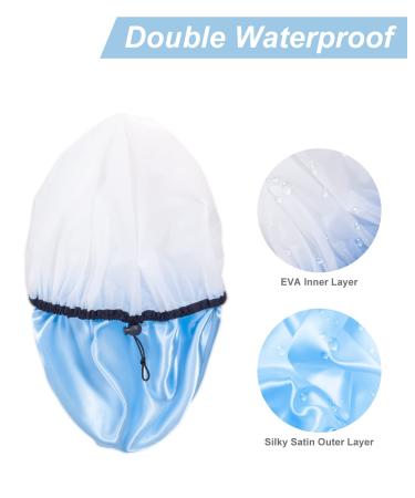Auban Adjustable Extra Large Shower Cap for Women - Reusable Waterproof Hair Cap in 3 Colors - Buy Online on SooperMarket.com