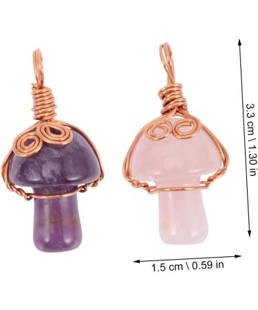 EXCEART 6 pcs Crystal Mushroom Pendant mini keychain miniature mushrooms mini crystals mushroom charms cute 3.3x1.5cmx5pcs Assorted Colorx5pcs - Buy Online on SooperMarket.com