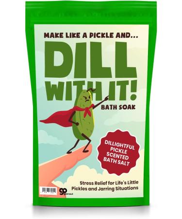 Dill with It Pickle Bath Soak - Premium Dill Pickle Scented Bath Salts for Teens | Funny Stocking Stuffers & Gift Idea for Pickle Lovers - Buy Online on SooperMarket.com