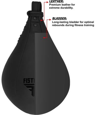 FISTRAGE Speed Ball Boxing Leather MMA Muay Thai Training Punching Dodge Striking Bag Kit - Black - Buy Online on SooperMarket.com