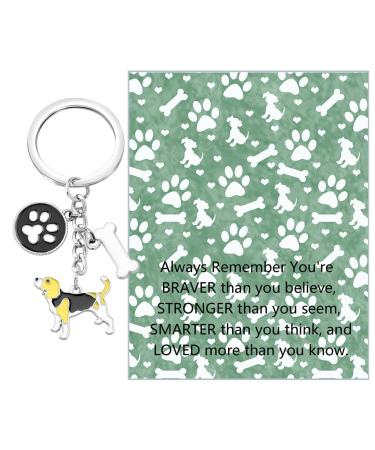 Ensianth Dog Keychain Gifts for Dog Lovers Puppy Keychain Dog Paw Print Keychain Gifts for Dog Owners Mom Dad Puppy Dog Keyring Foxhound