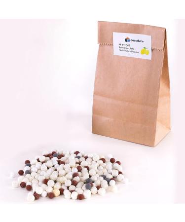 For 4 months wash with the Aecodune refill for KO Waschball - 80 washes - Natural detergent powder in laundry beads zero waste - detergent sensitive - ethereal oil lemon 4 months lemon replenishment