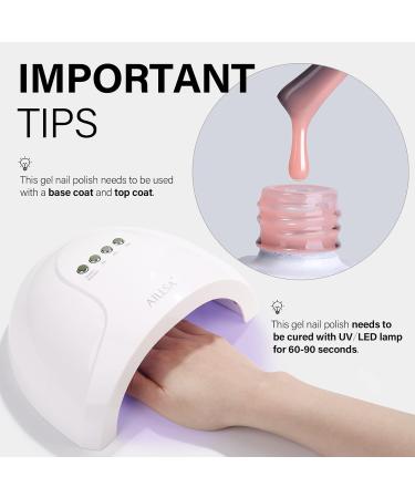 AILLSA Nude Gel Polish - Light Rose Pink Skin Color Sheer Nail Polish 15ml - Buy Online on SooperMarket.com