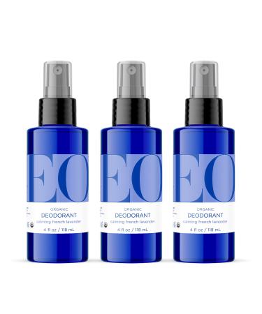 EO Organic Deodorant Spray 4 Ounce (Pack of 3) French Lavender Organic Plant-Based Botanical Extracts French Lavender 1.33 Fl Oz (Pack of 3)