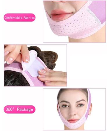 Chin Strap for Double Chin for Women Soft V Line Face Lifting Chin Strap Double Chin Reducer Slimming Face Mask Lifting Belt (Purple Pink) - Buy Online on SooperMarket.com