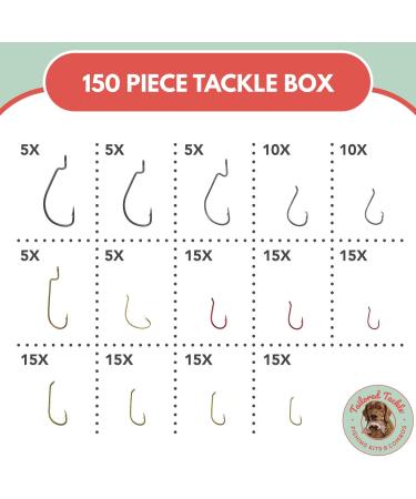 Tailored Tackle Fishing Hooks Kit - 150 Pc Box | EWG Worm, Octopus, Bait Holder, Circle Hooks for Bass, Trout, Catfish | Hook Supplies for Freshwater Gear - Buy Online on SooperMarket.com
