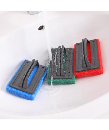 Scrub Sponge Brush with Handle Tub and Tile Cleaning Brush for Cleaning Bathroom Multiple Use Sponge Brush Scrubber Red - Buy Online on SooperMarket.com