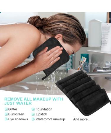URAQT 6 Pack Face Cloths Make Up Remover 7.87 * 7.87in Soft Microfibre Face Wipes for Reusable Makeup Remover Cloth Washable Ultra Soft Facial Cleansing Wipe Cloths (Black) 6 Pcs-Black - Buy Online on SooperMarket.com