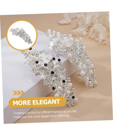 HAPINARY Rhinestone Hair Clip Headwear for Women Flower Hair Clips for Women Rhinestone Flower Hair Clip Girl Headdress Flower Hair Barrette Sparkly Hair Clip Hair Accessory Bride Abs - Buy Online on SooperMarket.com