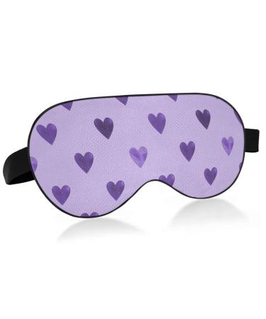 Haskirky Light Blocking Eye Mask Breathable and Adjustable Adult Men and Women Travel on Business Trips Yoga Meditation Light Smooth Comfortable Eye Mask Office Deep Sleep Goodies Purple Heart