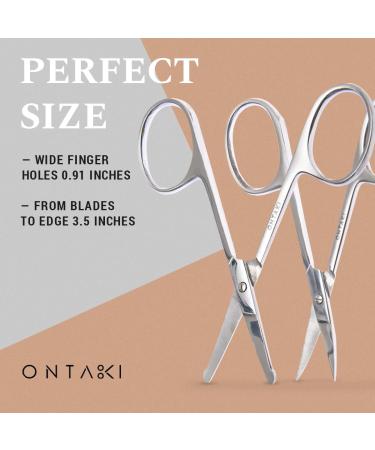 ONTAKI 3 Scissors Pack: German Beard & Mustache, Nose Hair Scissors Set - Buy Online on SooperMarket.com
