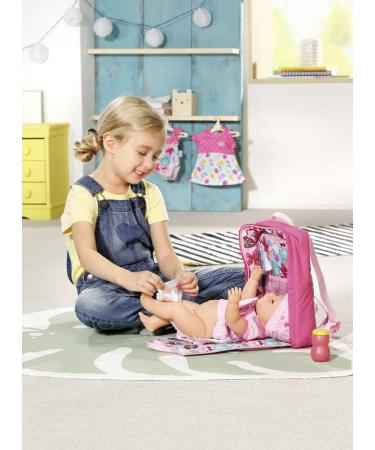 Zapf Creation BABY born Holiday Changing Backpack - Doll Accessories 43 cm Pink & Colorful | International Shipping Available - Buy Online on SooperMarket.com
