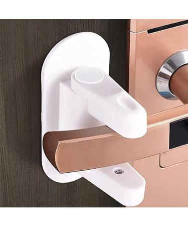 Door Handle Locks 2PCS Child Safety Door Handle Lock with 3M Adhesive Child-Proof & Pet-Proof Baby Safety Door Handle Locks Latches for Bedroom Bathroom Kitchen