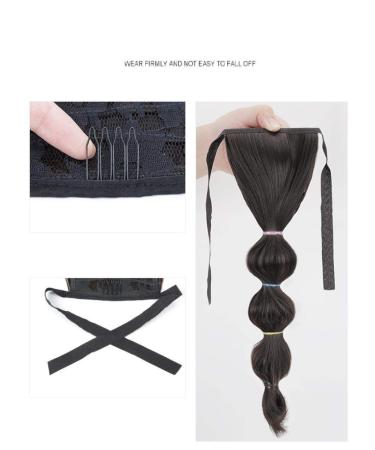 Bubble Wig Ponytail - Short Strappy Lantern Twist Double Ponytail for Women | Dark Brown Clip-In Hair Piece - Buy Online on SooperMarket.com