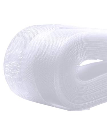 50 yds White Soft Polyester Horsehair Trim Braid Hem for Sewing Wedding Dress Gowns hat (3")