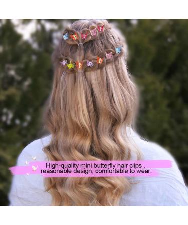 50 Pcs Plastic Mini Butterfly Hair Clips in Assorted Gradient Colors - Cute Hair Accessories for Women & Girls - Buy Online on SooperMarket.com
