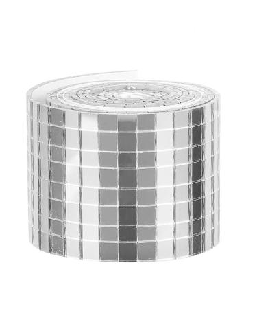 1500Pieces Self-Adhesive Mirror Mosaic Sheets  39.4x1.57 Silver Mirror Tiles  Square Mirrors Mosaic Glass Tiles for DIY Craft Decoration  Disco Ball Mirror Tiles for Party