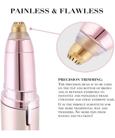Portable USB Rechargeable Eyebrow Hair Remover - Facial Hair Remover with Light & 3D Arc Cutter Head for Labial Facial & Ear Use - Ideal for Precision Grooming - Buy Online on SooperMarket.com