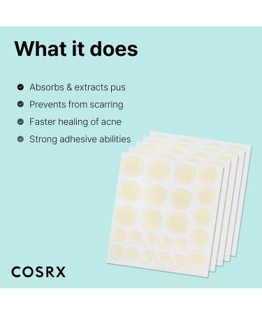 COSRX Acne Pimple Patch - 120 Count (Pack of 5) - Hydrocolloid Spot Stickers for Face and Body - Blemish and Zit Cover - Buy Online on SooperMarket.com