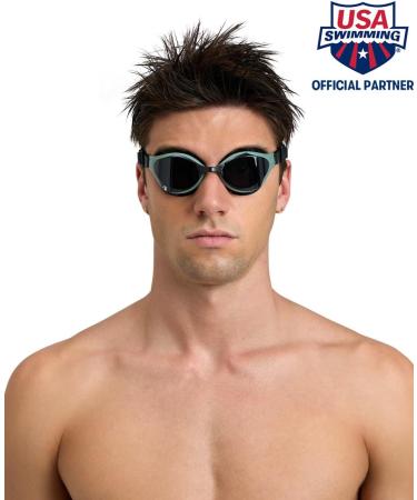 Shop Arena Air-Bold Swipe Swimming Goggles | Unisex UV Protection Glasses with Anti-Fog & Air Seals - Large Size Clear White Black - Buy Online on SooperMarket.com