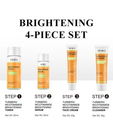 Turmeric Skin Care Gifts Set for Women - Travel Size 4-Step Kit with Cleanser Toner Serum & Cream for All Skin Types - Buy Online on SooperMarket.com
