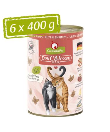 Granapet Delicatessen Pute & Shrimps wet food for cats cat food for gourmets food without grain & without sugar additives 6 x 400 g tye & shrimps 400 g (6 Pack)