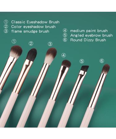 6 Pcs Professional Eye Makeup Brush Set for Blending Eyeshadow, Concealer, Eyebrows, and Eyeliner - Soft Hairs & Wood Handle - Buy Online on SooperMarket.com