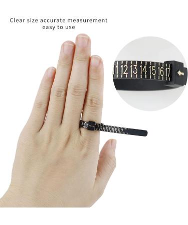 1 Pack US Ring Sizer Measuring Gauge 1-17 US Rings Size Plastic Finger Sizing Measure Tool Reusable Black - Buy Online on SooperMarket.com