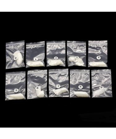 500pcs Acrylic Artificial Nails - Oval Almond Shape Natural White Nail Art for Home Extensions - Buy Online on SooperMarket.com