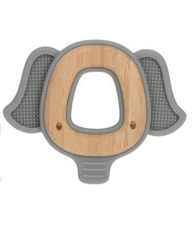 Nuby Natural Wood & Silicone Teether Elephant (80802) 3M+ Gray - Pack of 2 - Buy Online on SooperMarket.com