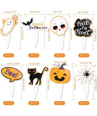 16Pcs Cake Toppers Halloween Cupcake Toppers Cake Insert Cards For Party Cake Decoration Halloween Cupcake Toppers - Buy Online on SooperMarket.com