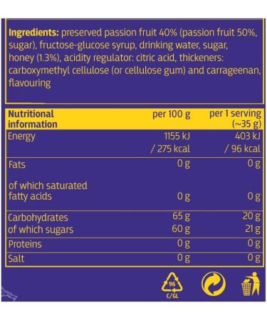 Maracuja with honey for hot and cold drinks and dishes perfect for barbecue. Maracuja product with exotic and aromatic taste vitamins antioxidants and fiber supports immunity 550 g - Buy Online on SooperMarket.com