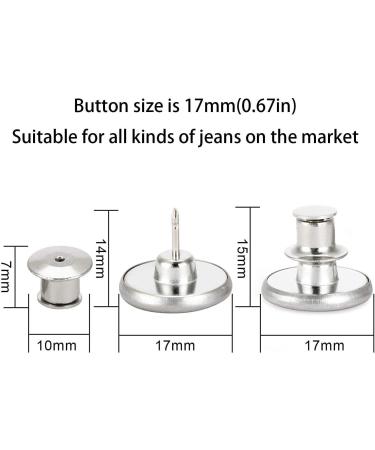 6PCS Perfect Fit Instant Button  Instant Buttons  Jean Replacement Buttons Removable Button No Sew Buttons to Extend or Reduce an Inch to Any Pants Waist in Seconds! 6PCS 6pcs-g - Buy Online on SooperMarket.com