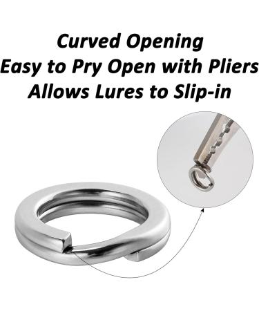 Dr.Fish Stainless Steel Split Ring 200LB-14mm 20 Pack - High Strength Flattened Hyper Wire Heavy Duty Lure Ring for Saltwater Fishing - Buy Online on SooperMarket.com