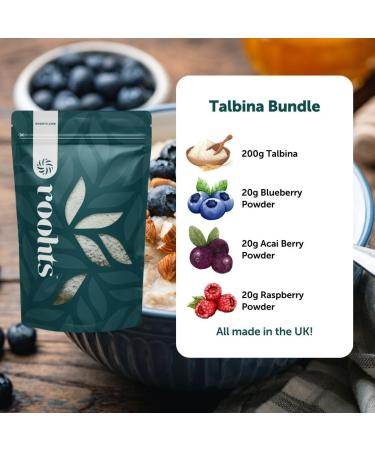 Organic Roohts Talbina Bundle: Barley Flour with Superfoods for Health & Wellbeing | Like Porridge with Berries | Sunnah Food for Gut Health & Energy - Buy Online on SooperMarket.com