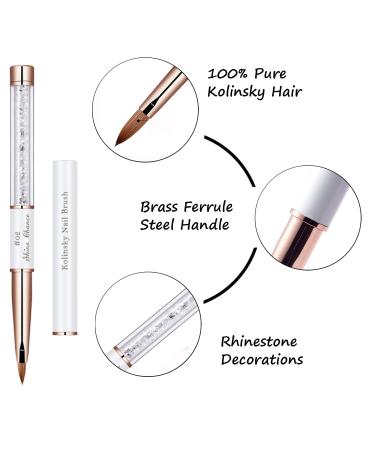 Shine Chance Acrylic Nail Brush Size 2 - 100% Real Kolinsky Art Brush for Professional Acrylic Powder Application - Handmade Manicure Tool for DIY and Salon Use - Buy Online on SooperMarket.com